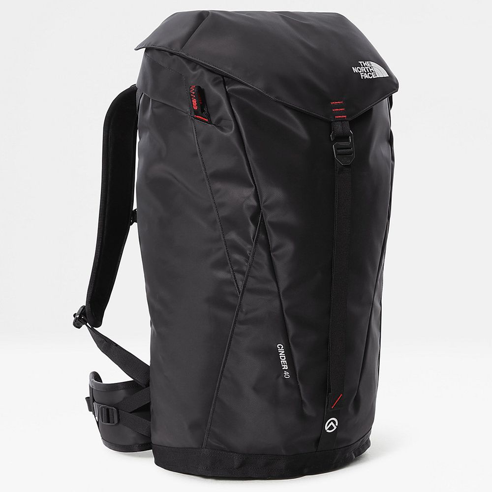 The North Face Backpacks Mens Australia - The North Face Cinder 40 Black / Red Mountaineering (VWO-2